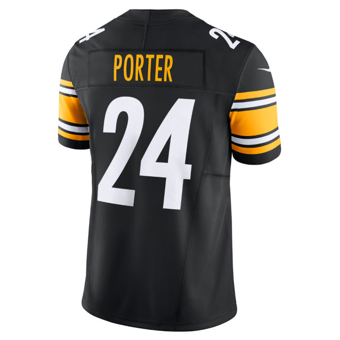 P.Steelers #24 Joey Porter Jr. Vapor F.U.S.E. Limited Home Black Stitched American Football Jerseys - Main View