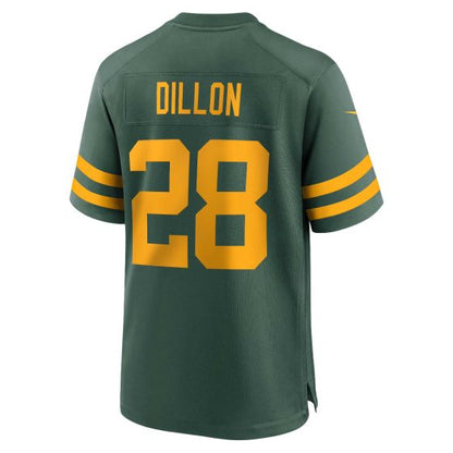 GB.Packers #28 A.J. Dillon 50s Green Classic Game Stitched American Football Jerseys - Main View