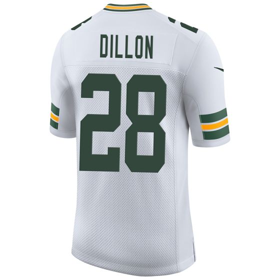 GB.Packers #28 A.J. Dillon White Away Limited Stitched American Football Jerseys - Main View