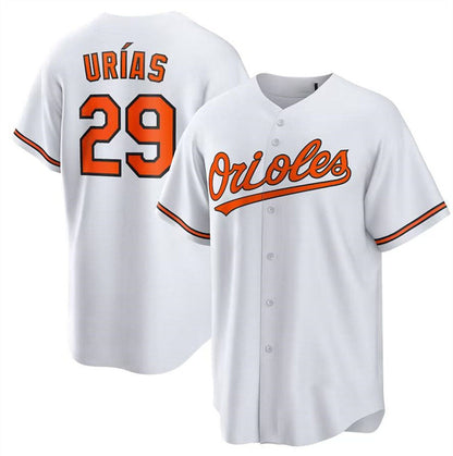 Baltimore Orioles #29 Ramón Urías White Authentic Player Jersey Baseball Jerseys - Main View