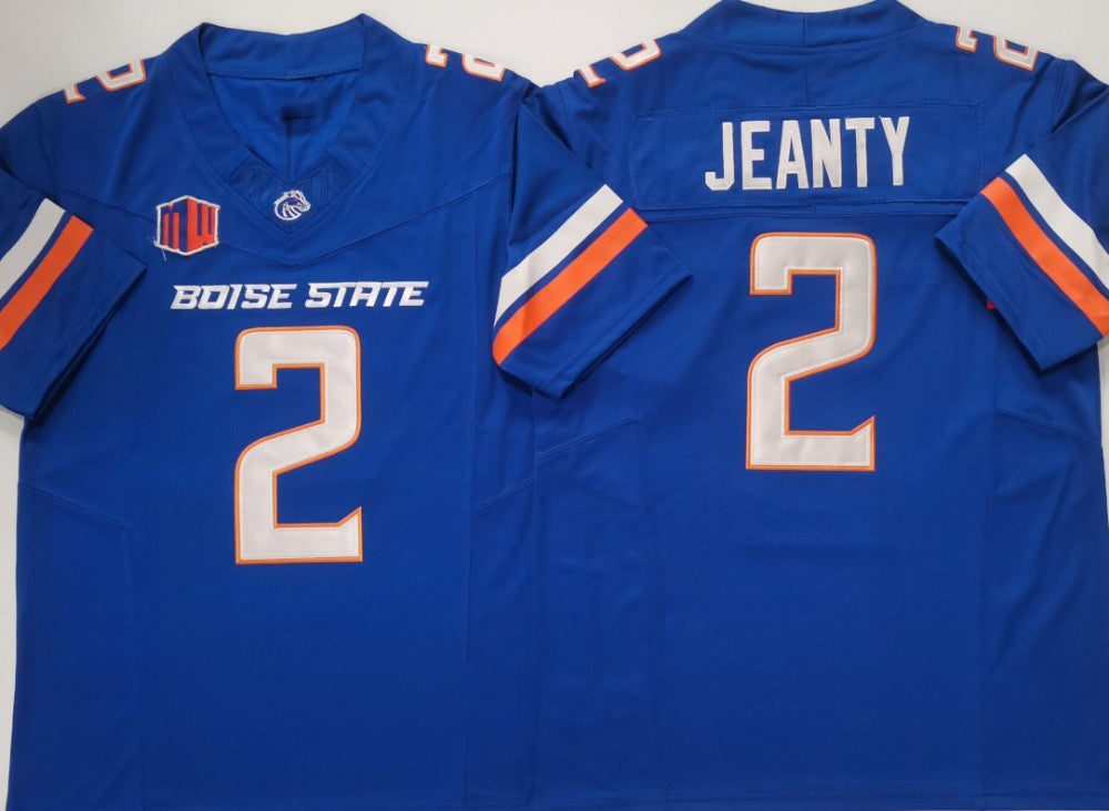 B.State Broncos #2 Ashton Jeanty Boise State Broncos Royal Jersey -Stitched American College Jerseys - Main View