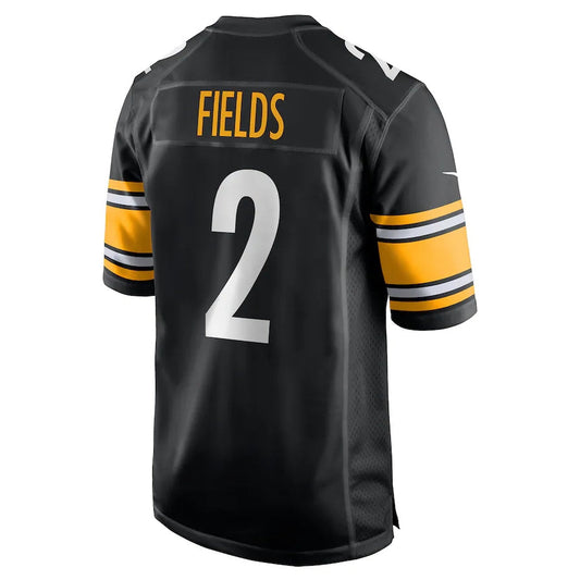 P.Steelers #2 Justin Fields Black Game Jersey Stitched American Football Jerseys - Main View
