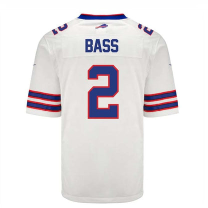 B.Bills #2 Tyler Bass Game Jersey - White Football Jerseys - Main View