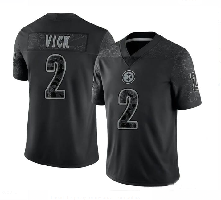 P.Steelers #2 VICK Game Jersey - BIACK American Football Jerseys - Main View
