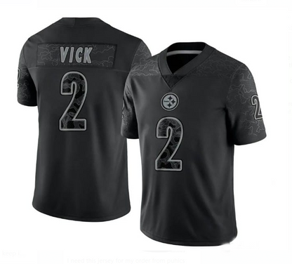 P.Steelers #2 VICK Game Jersey - BIACK American Football Jerseys - Main View