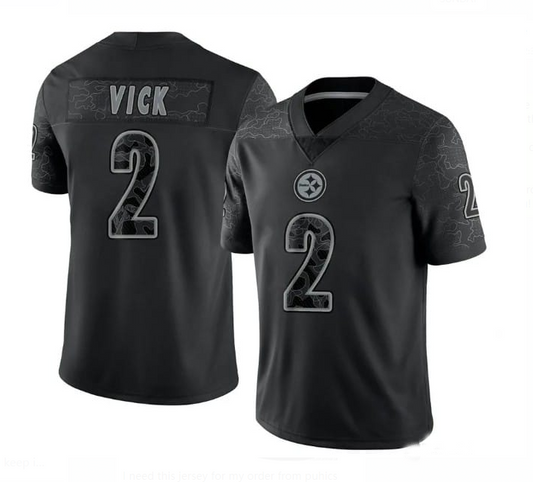 P.Steelers #2 VICK Game Jersey - BIACK American Football Jerseys - Main View