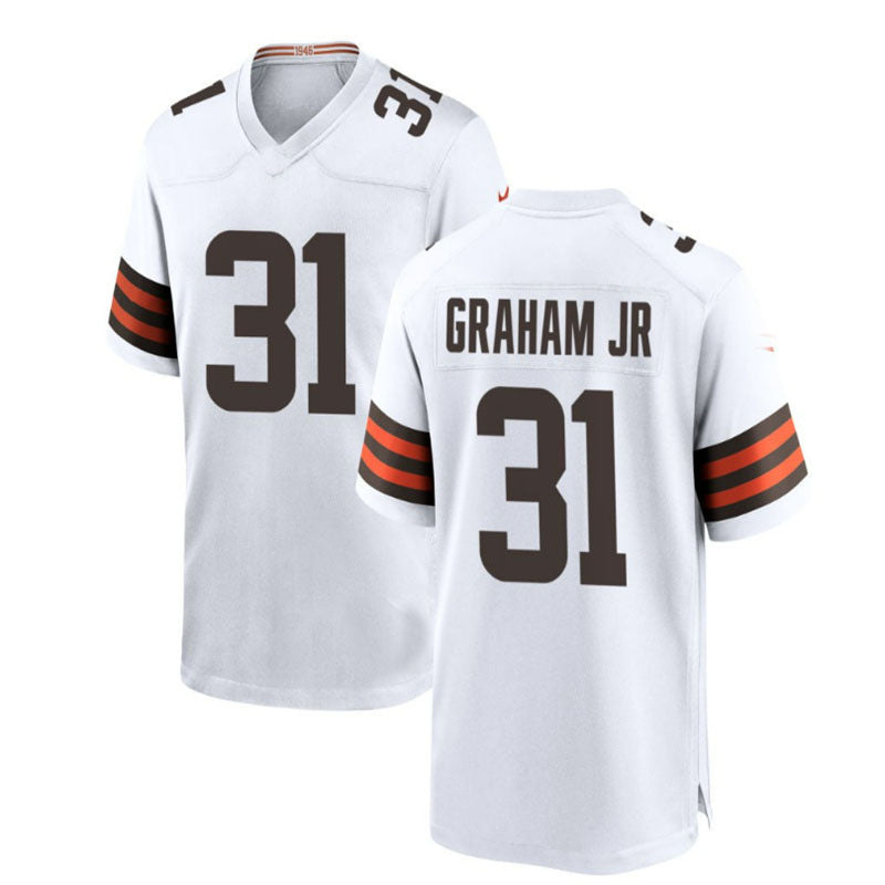C.Browns #31 Thomas Graham Jr. WHITE Game Jersey Stitched American Football Jerseys - Main View