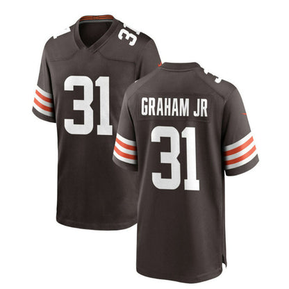 C.Browns #31 Thomas Graham Jr. Brown Game Jersey Stitched American Football Jerseys - Main View