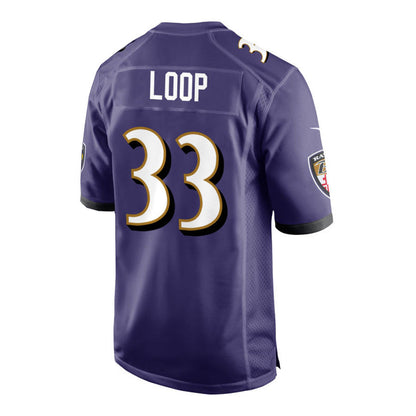 B.Ravens #33 Tyler Loop Purple Team Game Stitched American Football Jerseys - Main View
