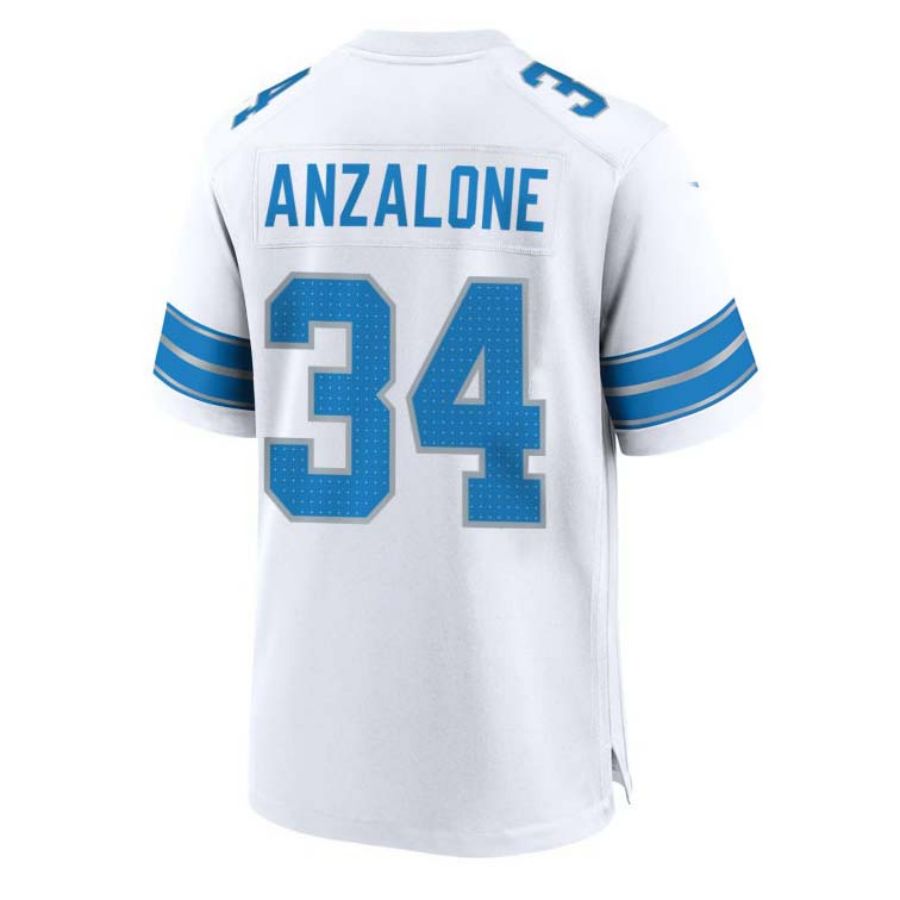 D.Lions #34 Alex Anzalone White 2nd Alternate Game Jersey American Football Jerseys - Main View