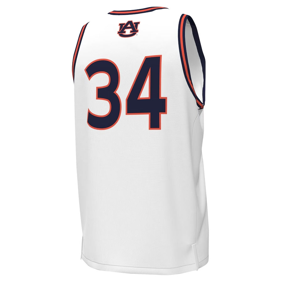 #34 A.Tigers Under Armour Replica Basketball Jersey - White Stitched American College Jerseys - Main View