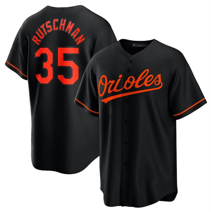 Baltimore Orioles #35 Adley Rutschman Black Alternate Replica Team Jersey Baseball Jerseys - Main View