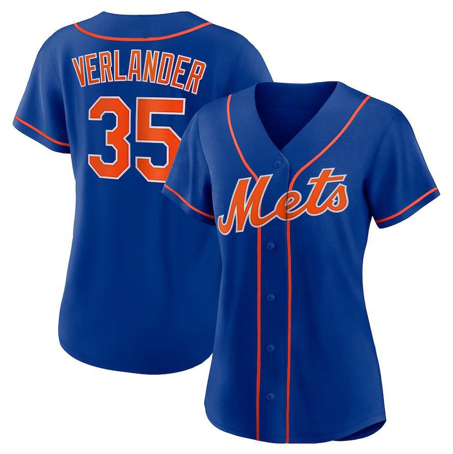 New York Mets #35 Justin Verlander Royal Alternate Replica Player Jersey Baseball Jerseys - Main View