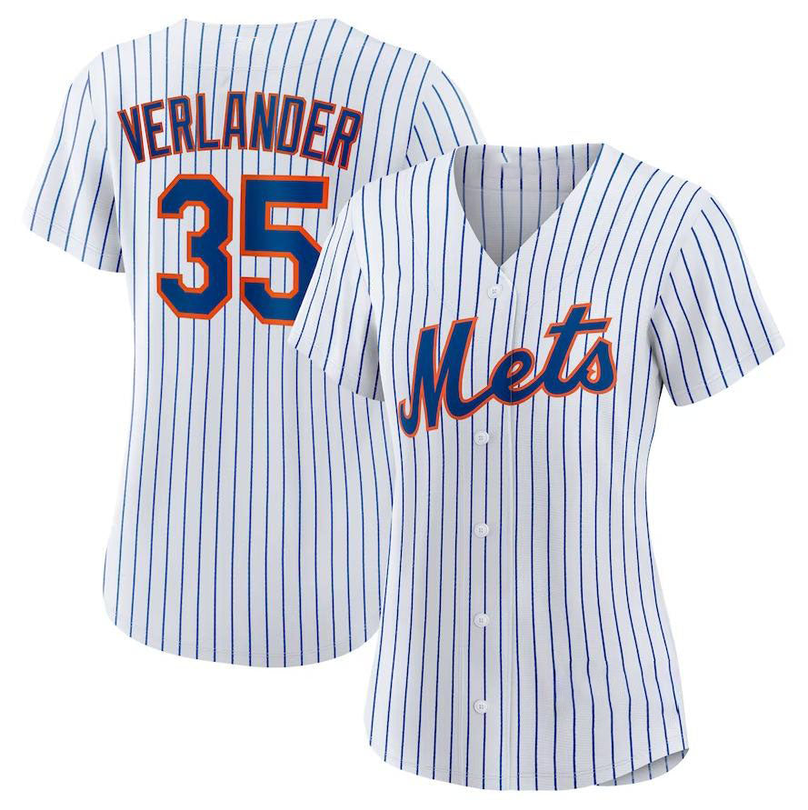 New York Mets #35 Justin Verlander White Home Replica Player Jersey Baseball Jerseys - Main View