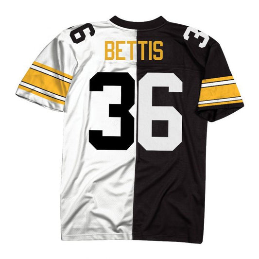 P.Steelers #36 Jerome Bettis White/Black Mitchell & Ness Replica Limited Split Stitched American Football Jerseys - Main View