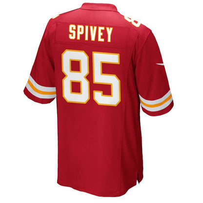 KC.Chiefs #85 Geor'Quarius Spivey Red Game Player Jersey Stitched American Football Jerseys - Main View