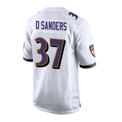 B.Ravens #37 Deion Sanders White Alternate Game Player Jersey Stitched American Football Jerseys - Main View
