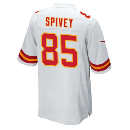 KC.Chiefs #85 Geor'Quarius Spivey White Game Player Jersey Stitched American Football Jerseys - Main View