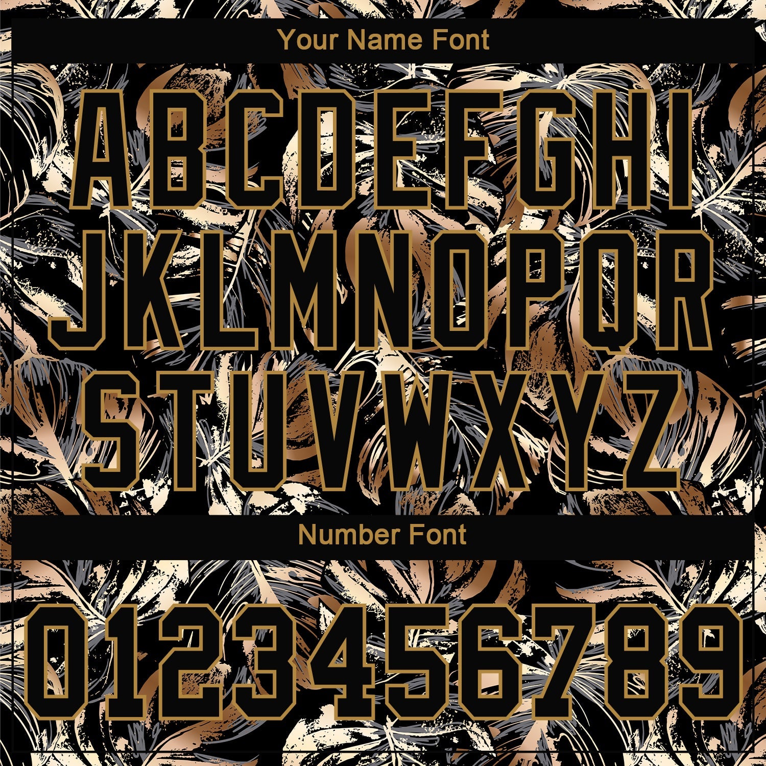 Custom 3D Pattern Design Golden Tropical Leaves In The Style Of Jungle And Hawaii Authentic Baseball Jersey view 5