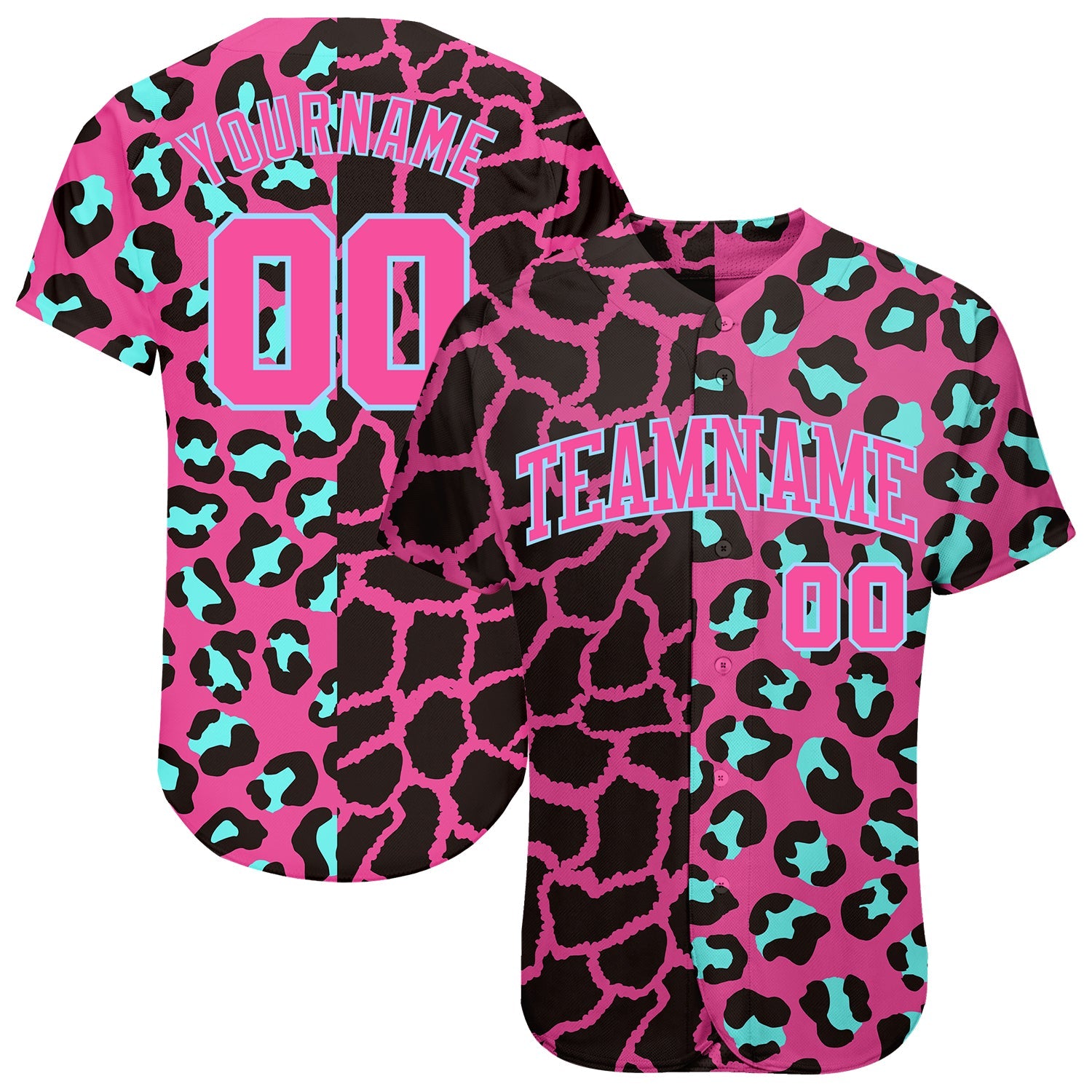 Custom 3D Pattern Design Leopard Authentic Baseball Jersey - Main View