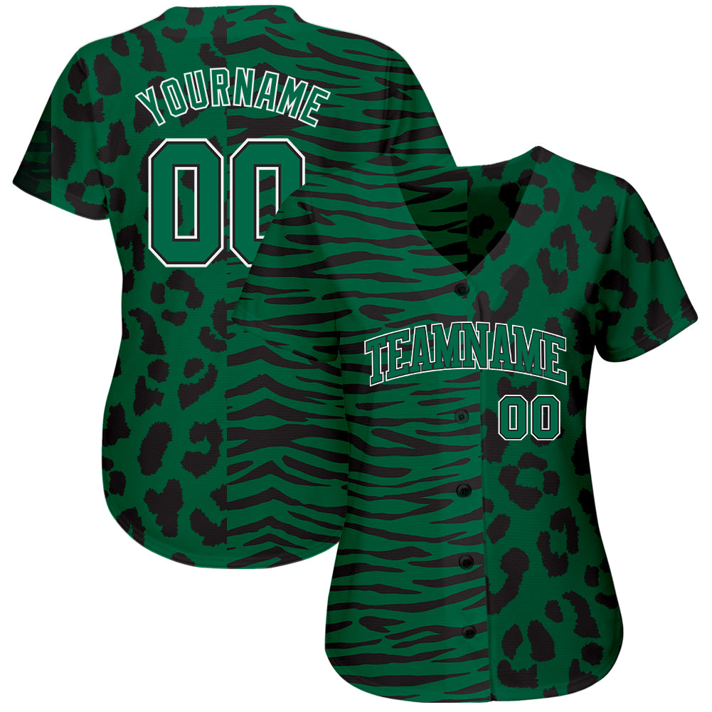 Custom 3D Pattern Design Leopard Skin Zebra Stripe Authentic Baseball Jersey view 2