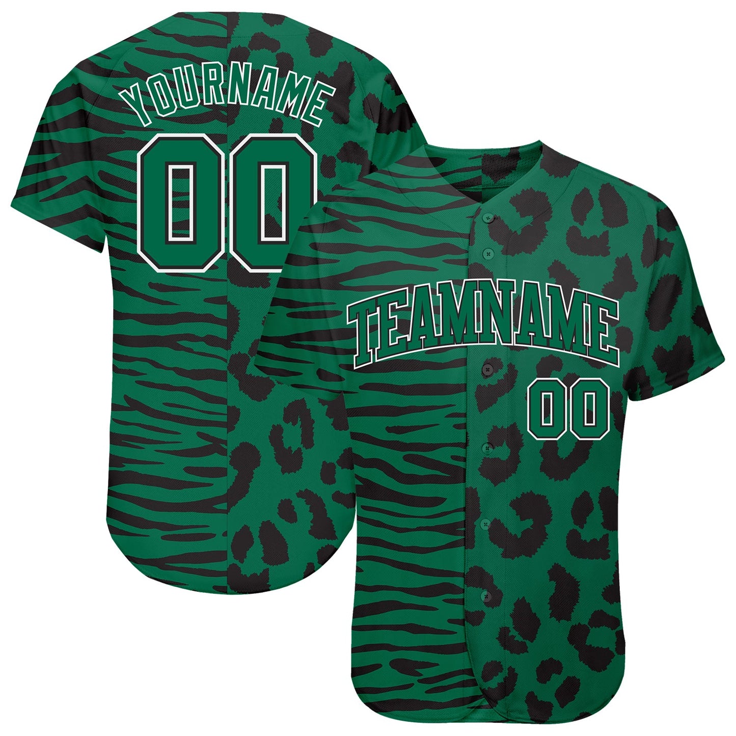 Custom 3D Pattern Design Leopard Skin Zebra Stripe Authentic Baseball Jersey - Main View