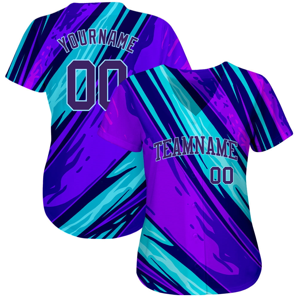 Custom 3D Pattern Design Abstract Pattern For Sport Team Authentic Baseball Jersey view 2