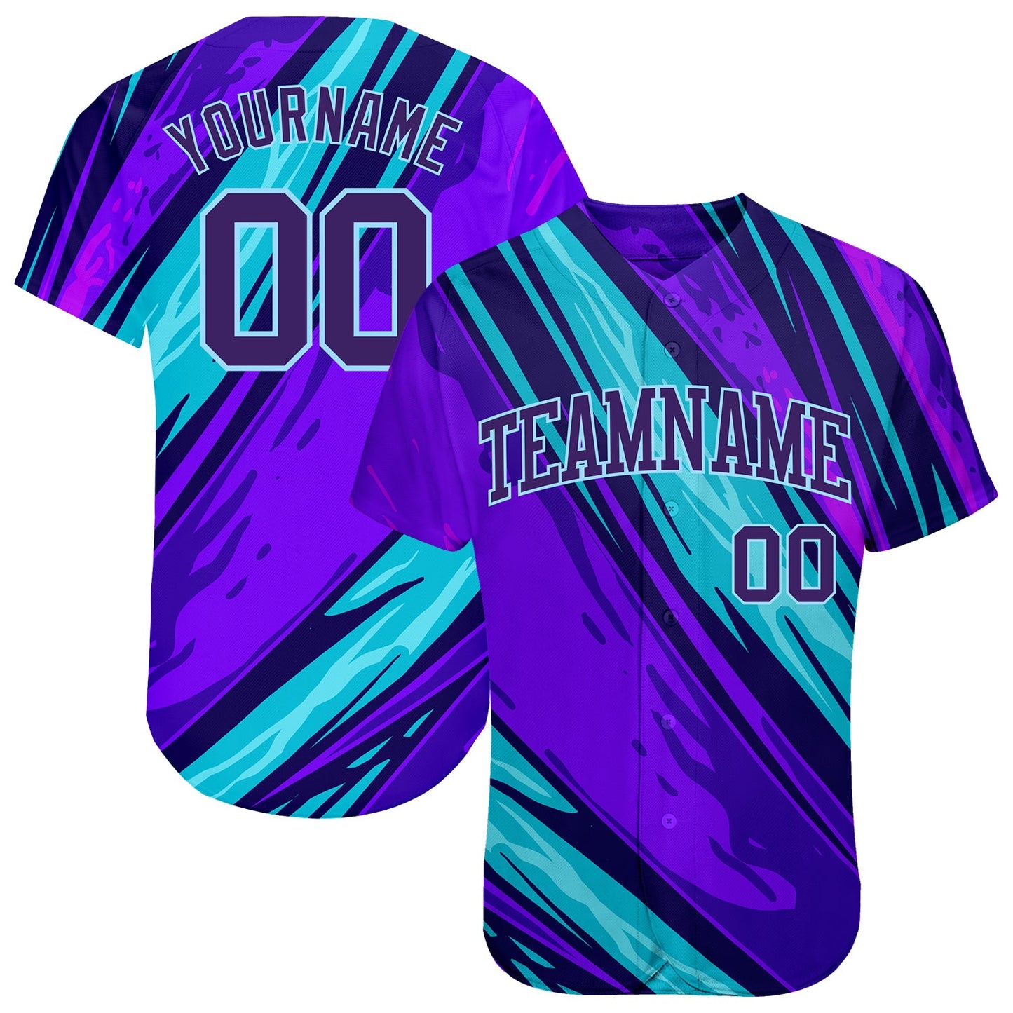 Custom 3D Pattern Design Abstract Pattern For Sport Team Authentic Baseball Jersey - Main View