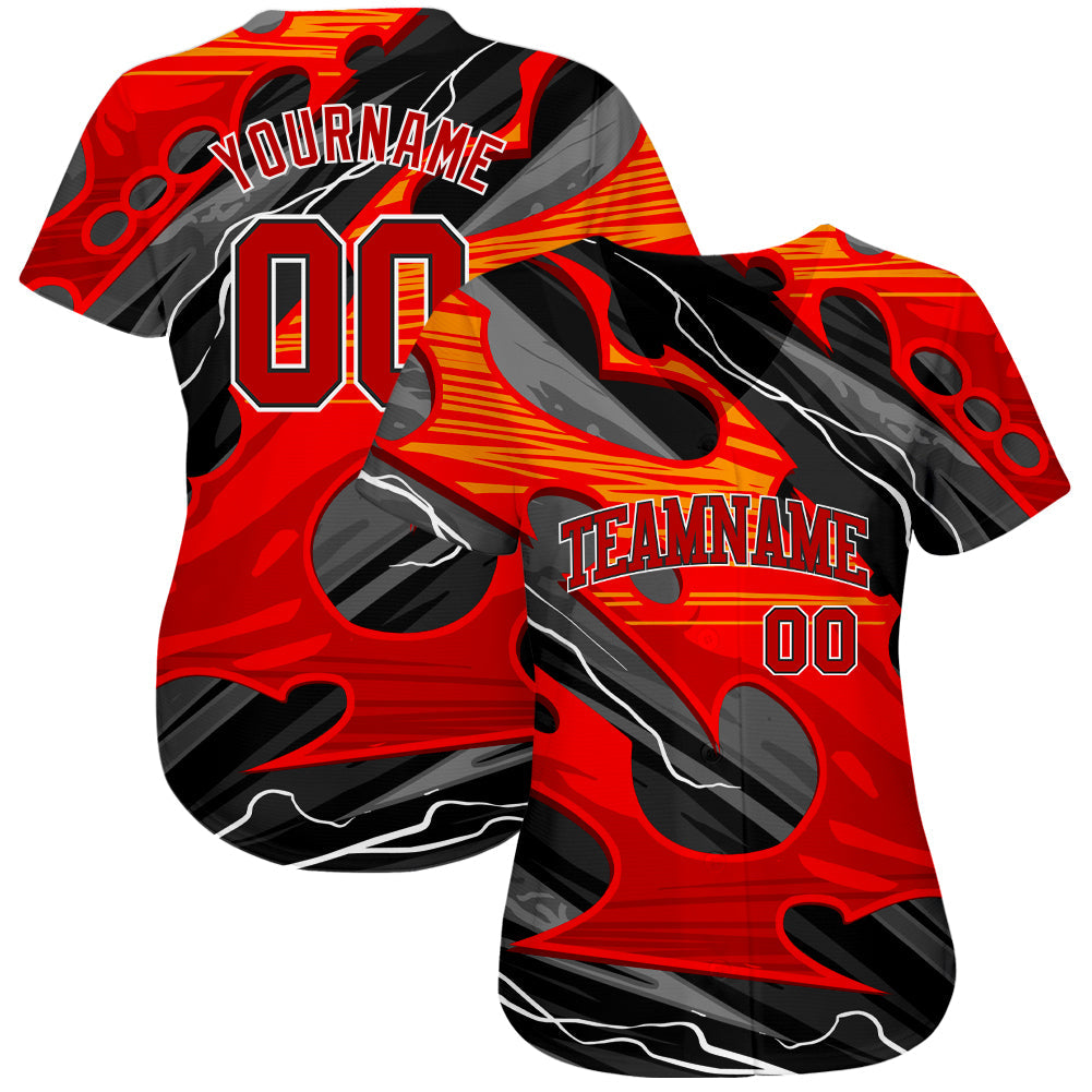 Custom 3D Pattern Design Abstract Pattern For Sport Team Authentic Baseball Jersey view 2