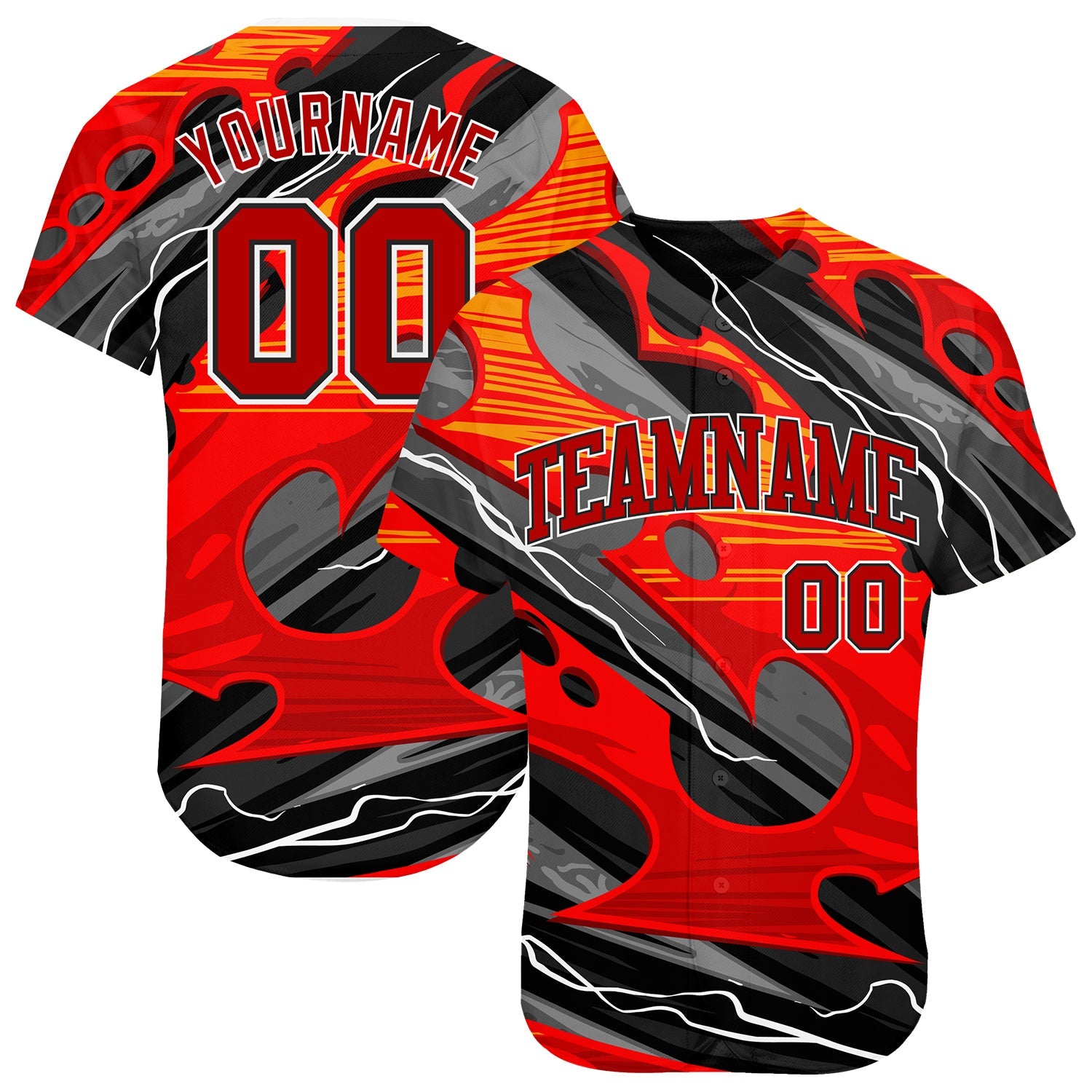 Custom 3D Pattern Design Abstract Pattern For Sport Team Authentic Baseball Jersey - Main View