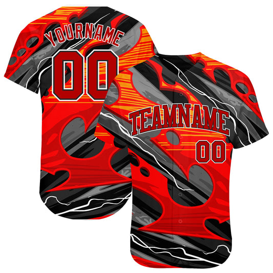 Custom 3D Pattern Design Abstract Pattern For Sport Team Authentic Baseball Jersey - Main View