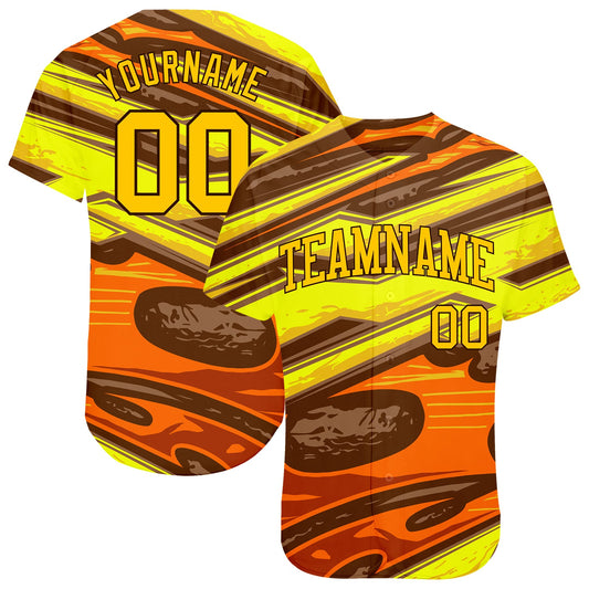 Custom 3D Pattern Design Abstract Pattern For Sport Team Authentic Baseball Jersey - Main View
