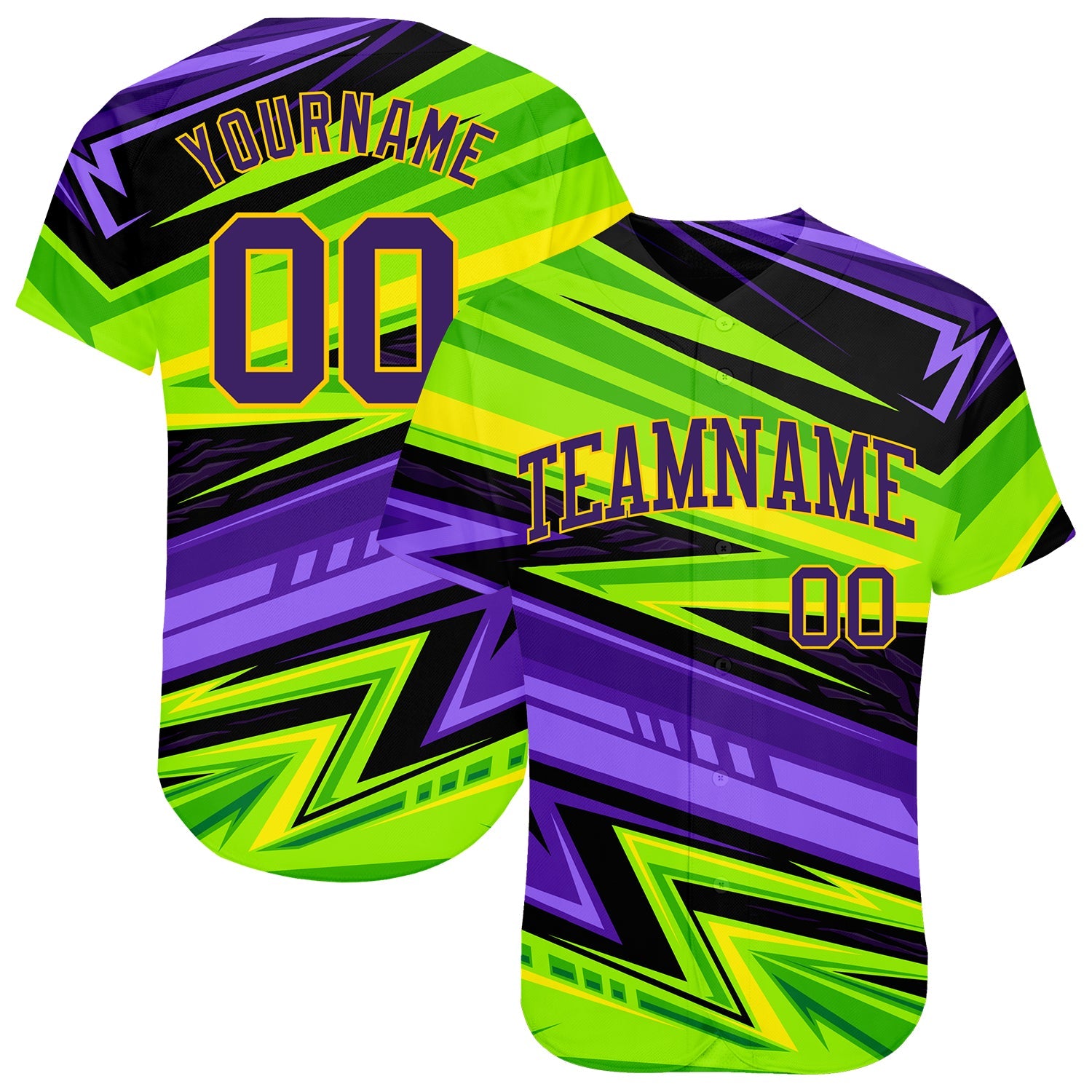 Custom 3D Pattern Design Abstract Pattern For Sport Team Authentic Baseball Jersey - Main View