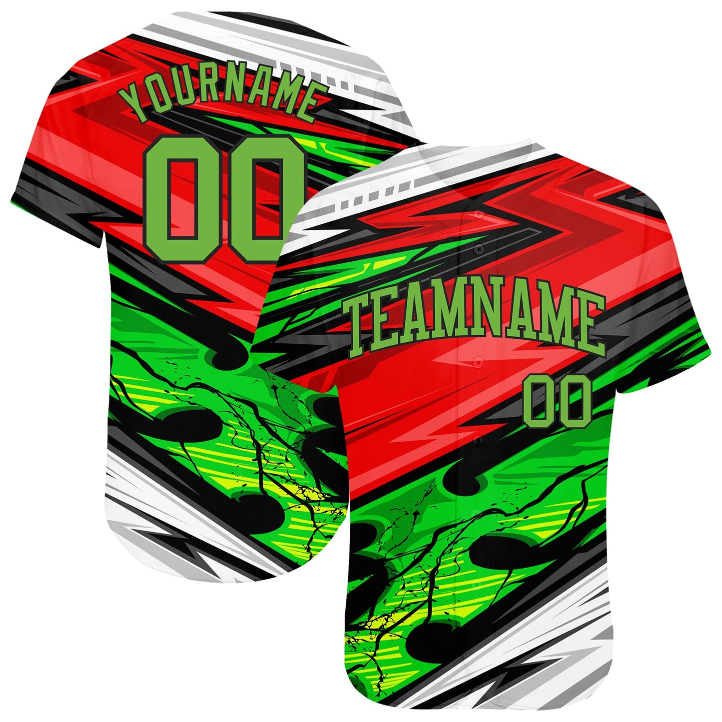 Custom 3D Pattern Design Abstract Pattern For Sport Team Authentic Baseball Jersey - Main View