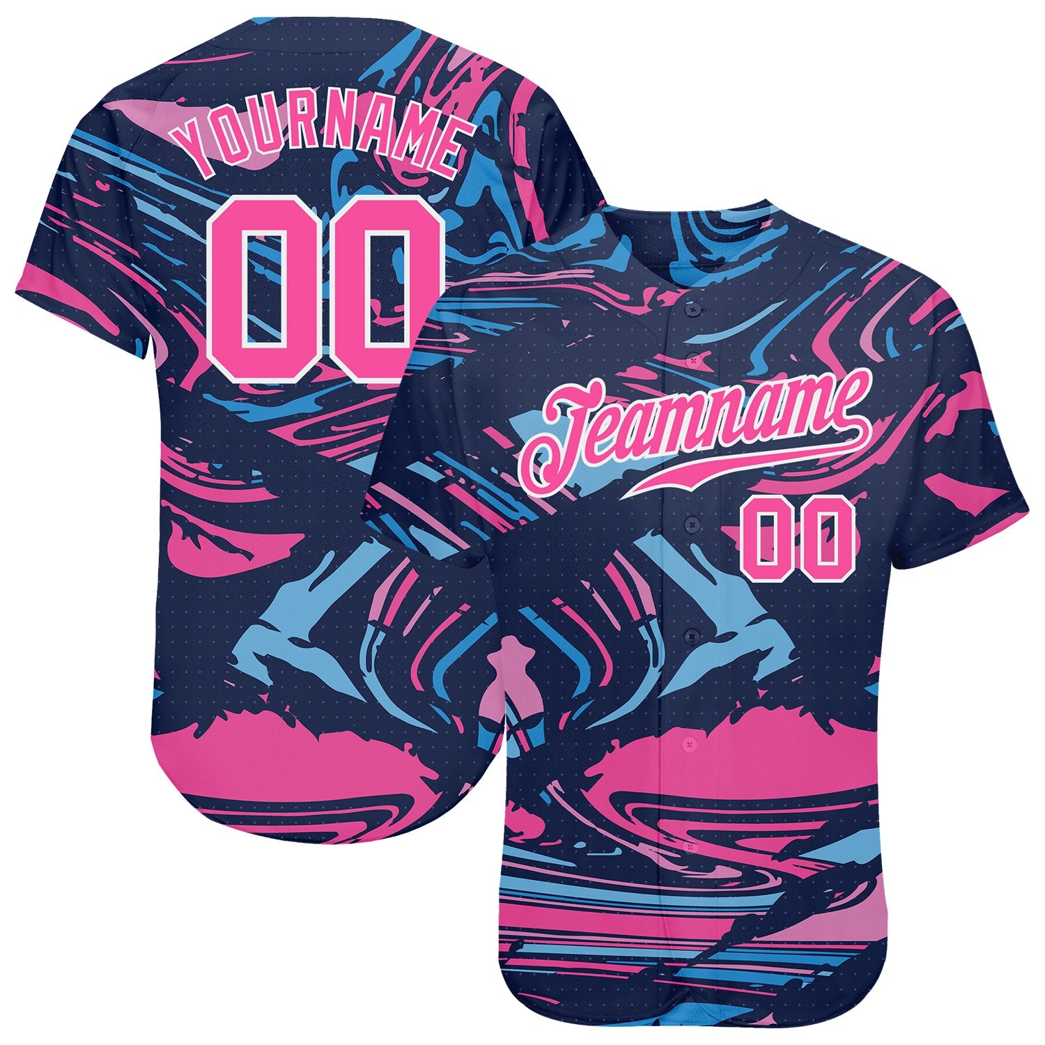 Custom 3D Pattern Design Sport Authentic Baseball Jersey - Main View