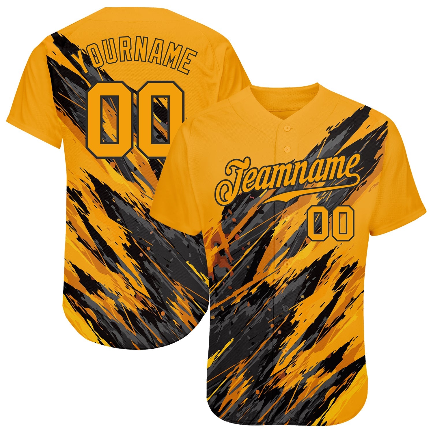 Custom 3D Pattern Design Sport Authentic Baseball Jersey - Main View