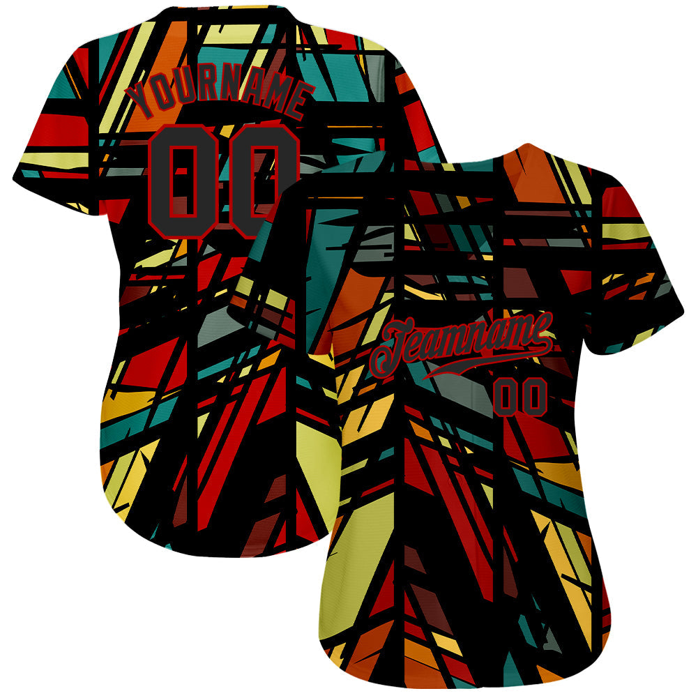 Custom 3D Pattern Design Lines Authentic Baseball Jersey view 2