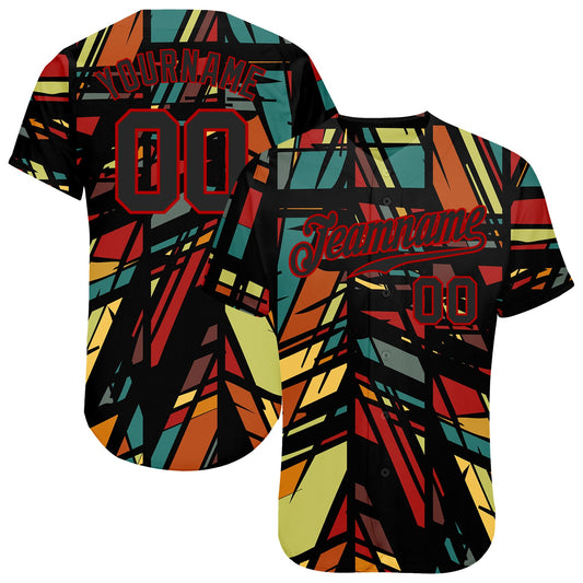 Custom 3D Pattern Design Lines Authentic Baseball Jersey - Main View