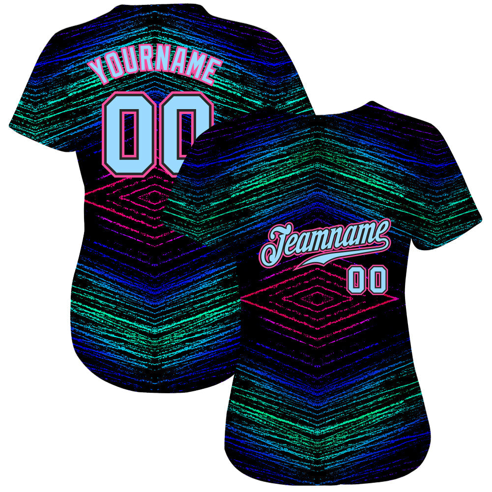Custom 3D Pattern Design Lines Authentic Baseball Jersey view 2