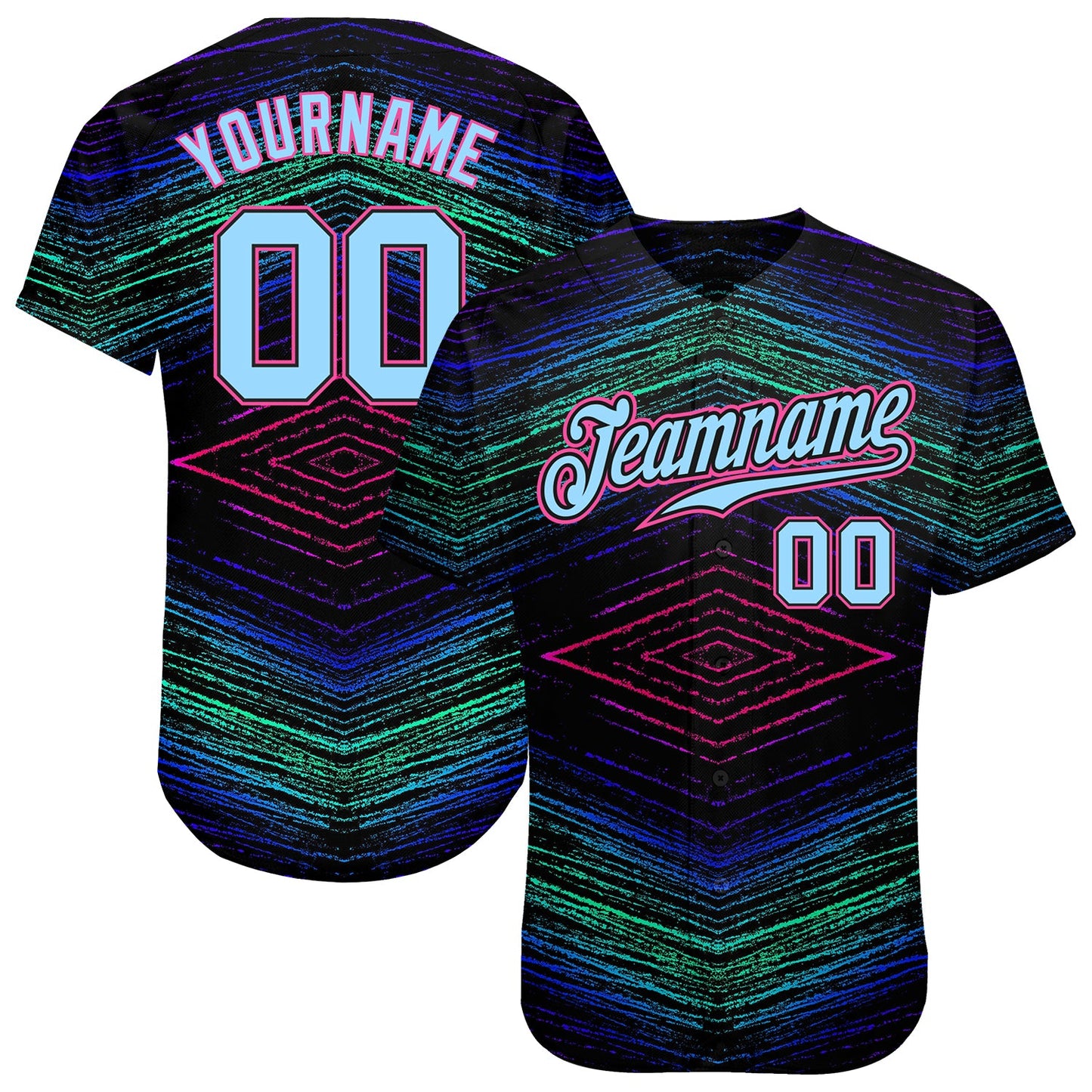 Custom 3D Pattern Design Lines Authentic Baseball Jersey - Main View