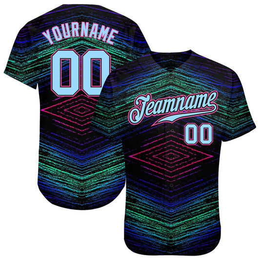 Custom 3D Pattern Design Lines Authentic Baseball Jersey - Main View