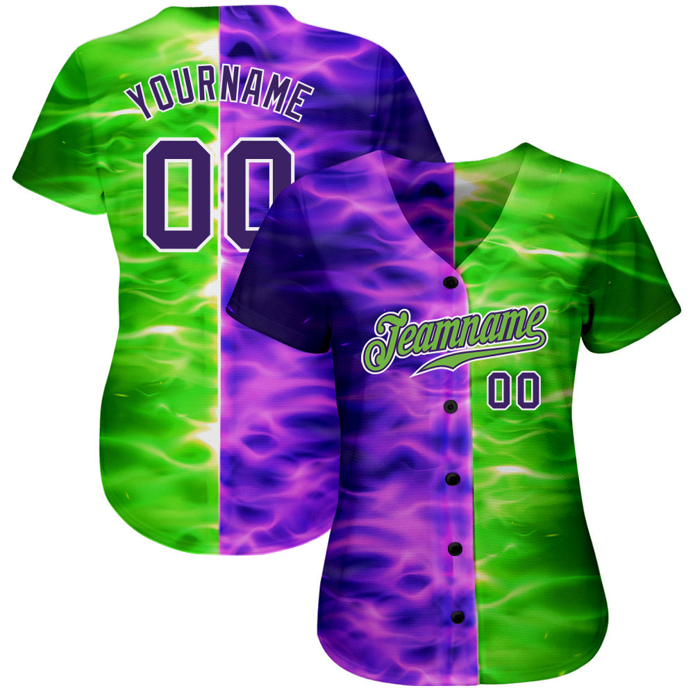Custom 3D Pattern Design Flame Burning Red Hot Sparks BBQ Season Authentic Baseball Jersey view 3