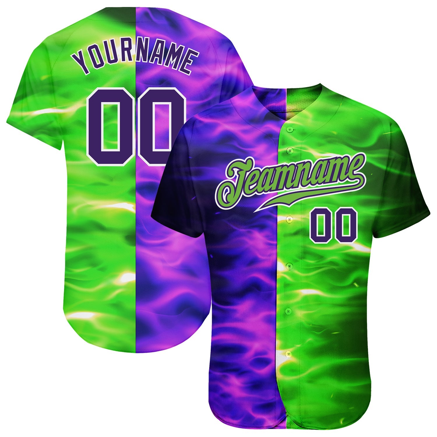 Custom 3D Pattern Design Flame Burning Red Hot Sparks BBQ Season Authentic Baseball Jersey - Main View