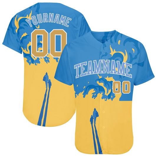 Custom 3D Pattern Design Stop War In Ukraine Authentic Baseball Jersey - Main View