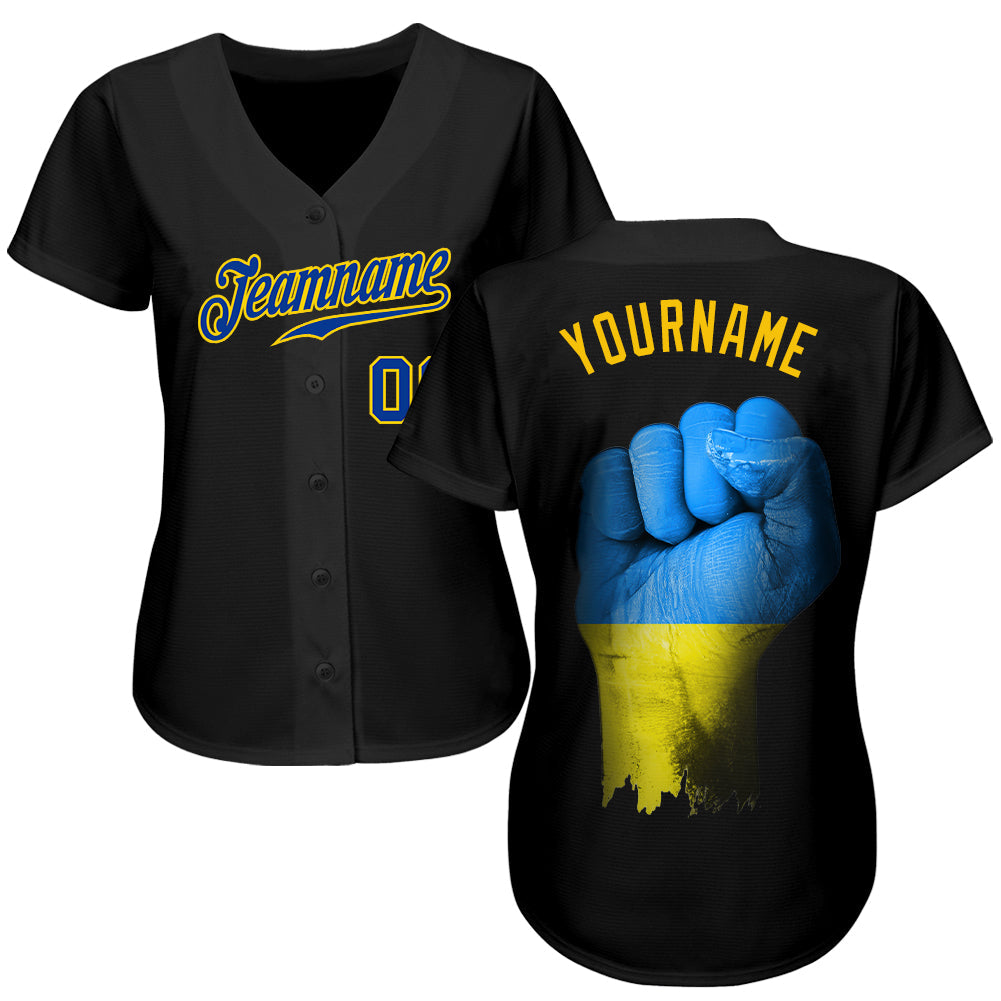 Custom 3D Pattern Design Solidarity With Ukraine Patriotic And Togetherness Authentic Baseball Jersey view 2