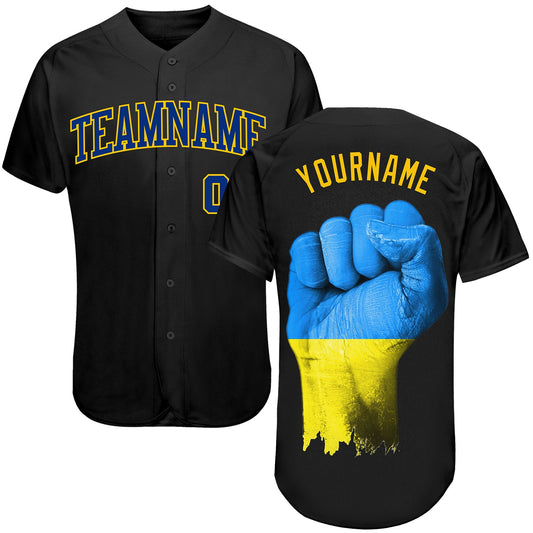 Custom 3D Pattern Design Solidarity With Ukraine Patriotic And Togetherness Authentic Baseball Jersey - Main View