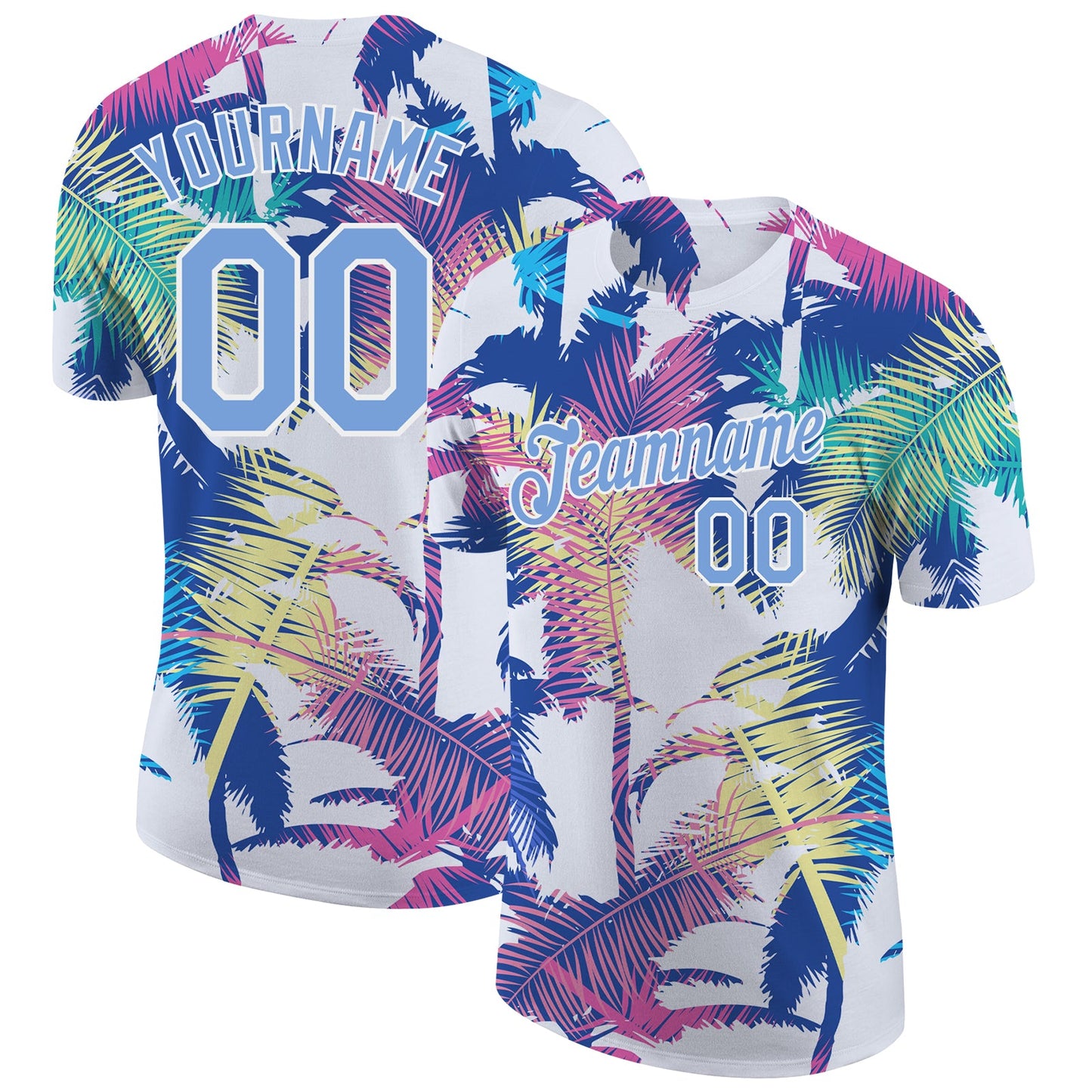 Custom 3D Pattern Design Hawaii Palm Trees Performance T-Shirt - Main View