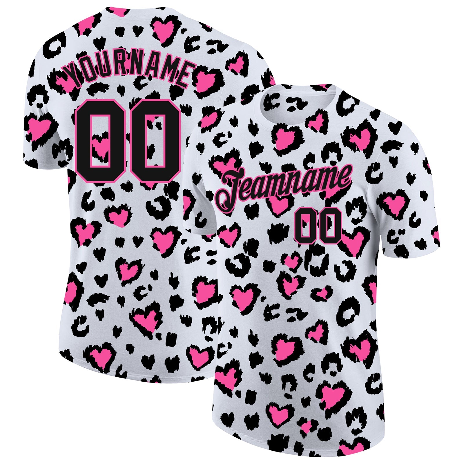 Custom 3D Pattern Design Leopard Performance T-Shirt - Main View