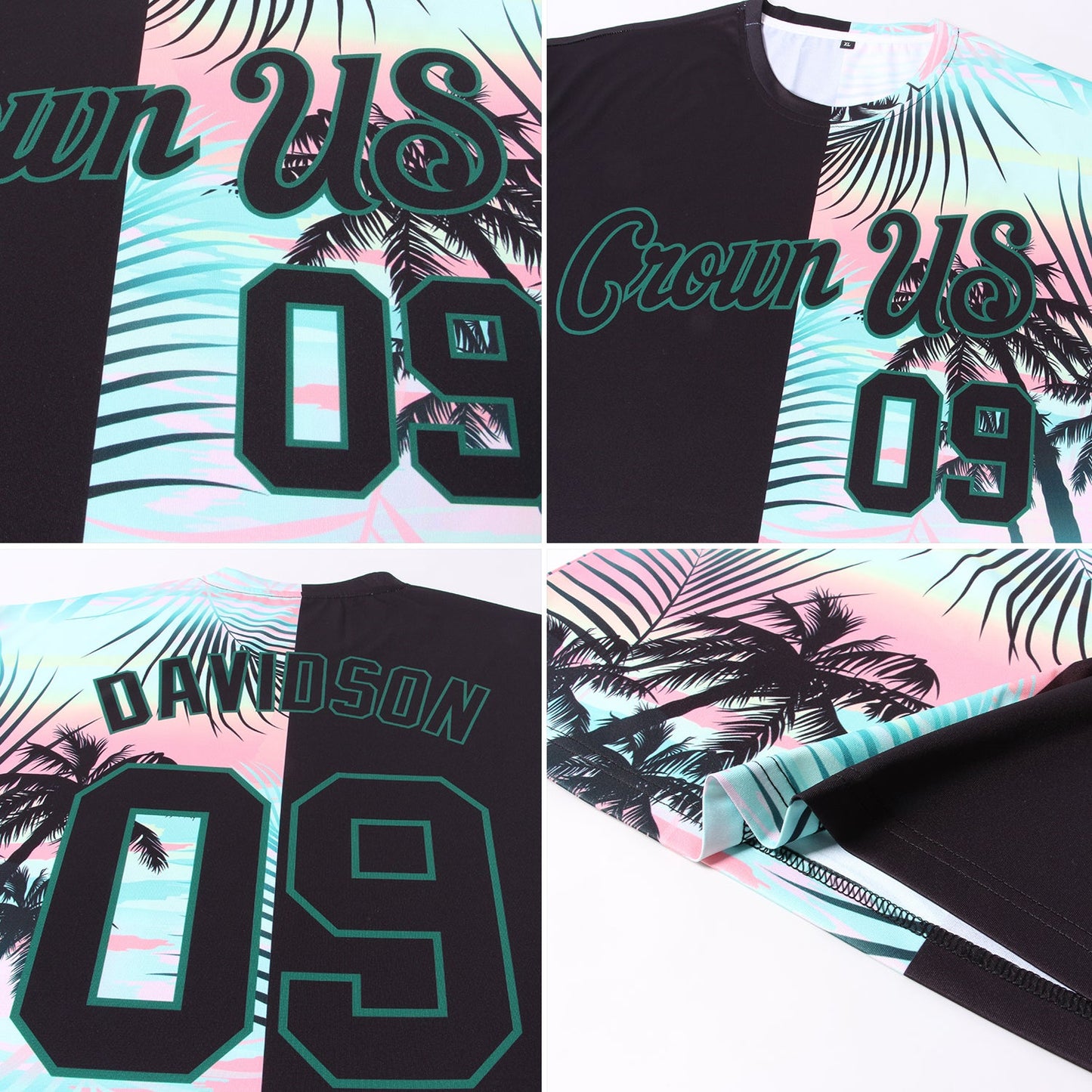 Custom 3D Pattern Design Tropical Hawaii Palm Leaves Performance T-Shirt view 5