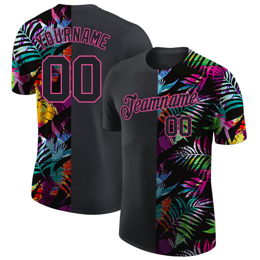 Custom 3D Pattern Design Tropical Hawaii Palm Leaves Performance T-Shirt - Main View